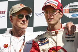 Paul Newman and 2005 San Jose GP Champ Car winner Sebastien Bourdais