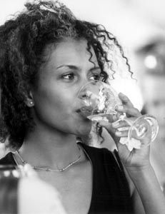 Woman drinking wine